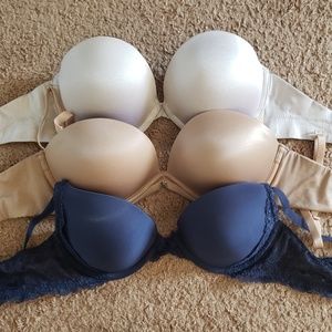 3 PUSHUP BRA BUNDLE - VICTORIA'S SECRET - 32C